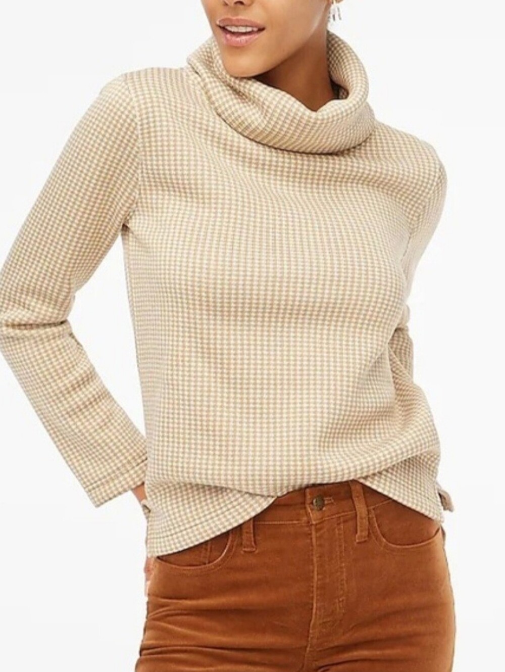J Crew Herringbone Long Sleeve Pullover